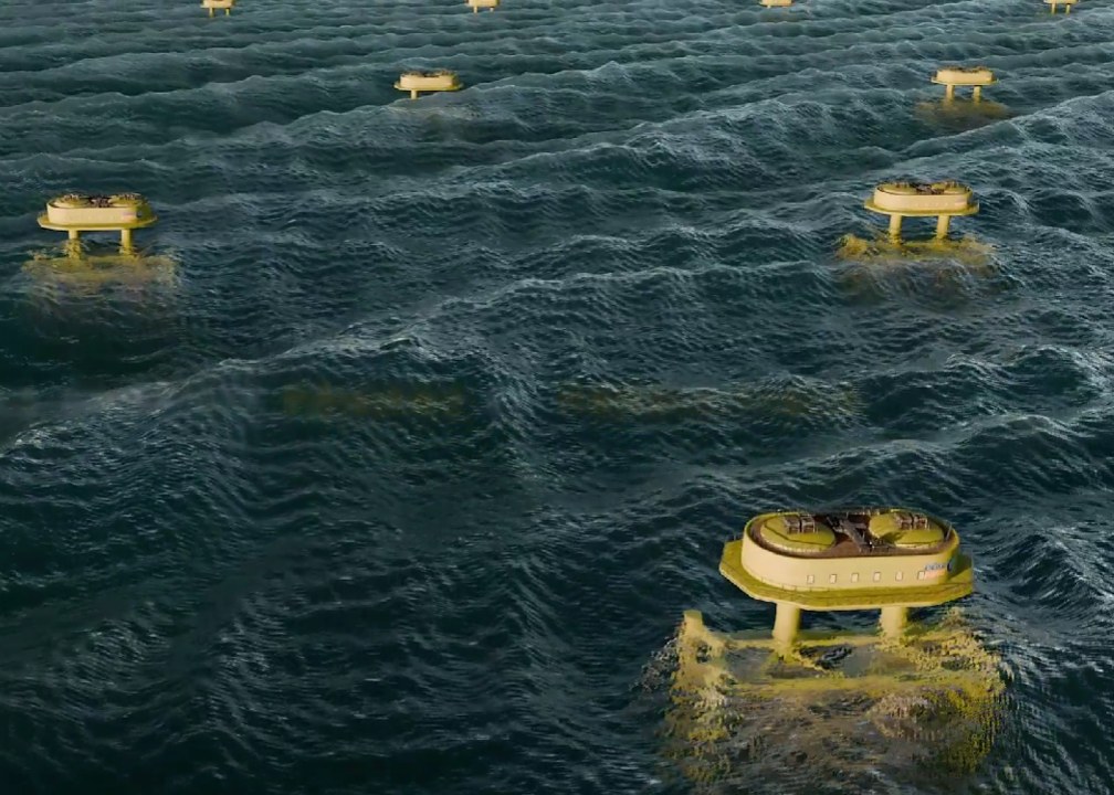 Floating tidal turbines at sea